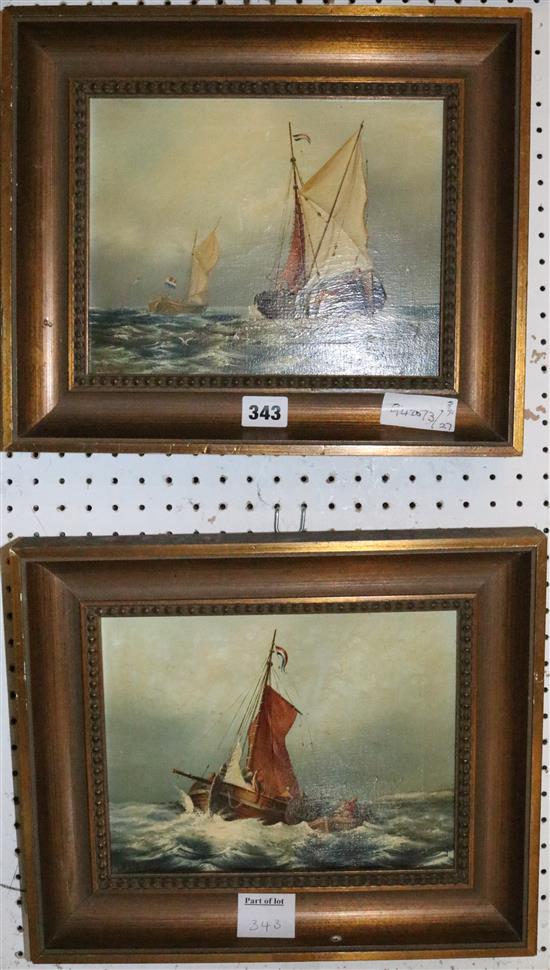 Pair of Dutch fishing boat oils